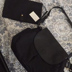 Tory burch sleek black diaper bag